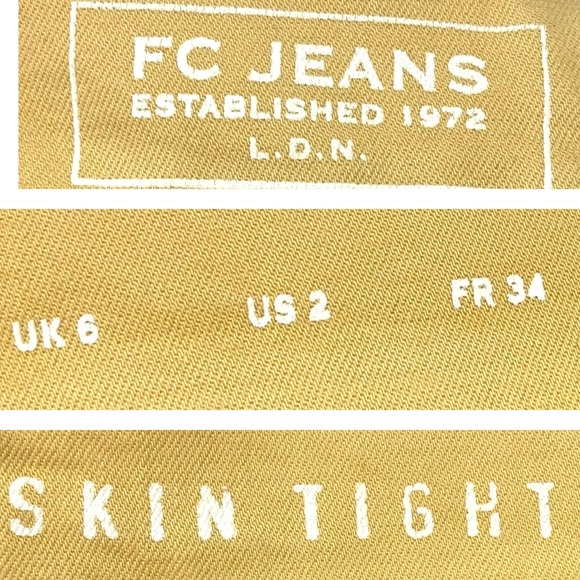 2/$30 FC Jeans Yellow Skin Tight Skinny Pants Size 2 - Picture 5 of 11